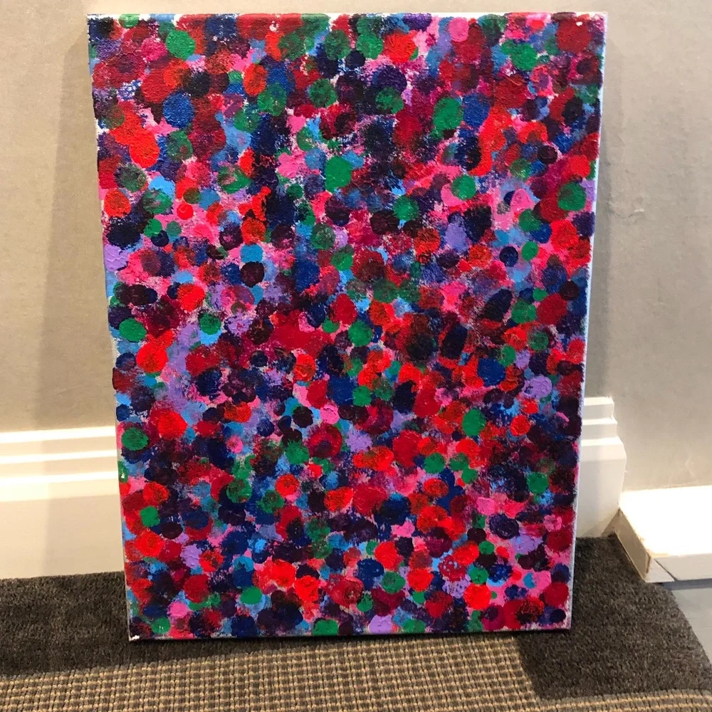 HANDCRAFTED VIBRANT COLORFUL ABSTRACT DOTS PAINTING